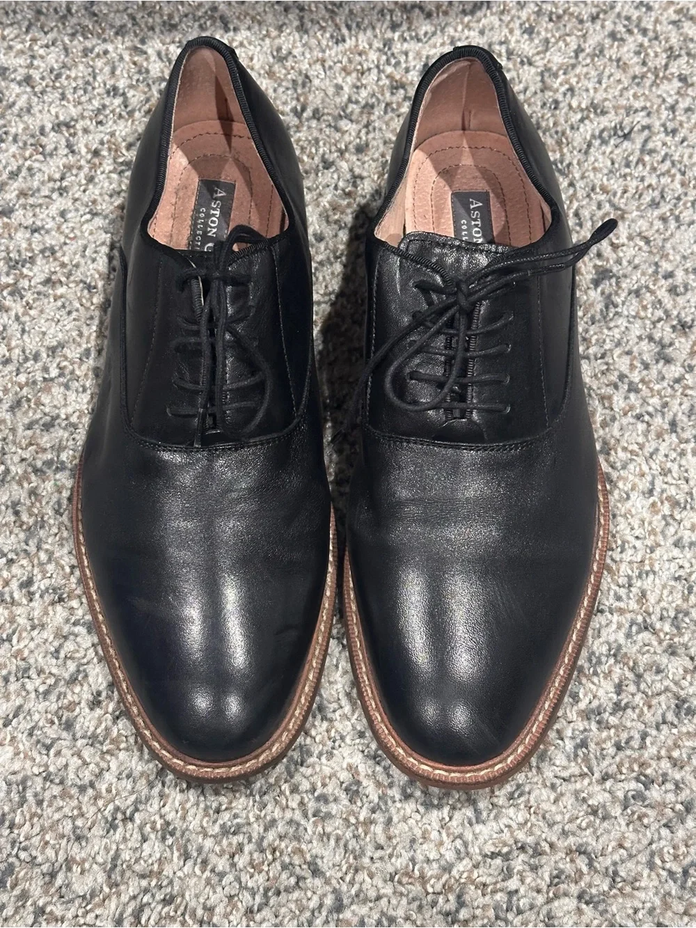 Aston Black Leather Lace-Up Slip-On Loafers